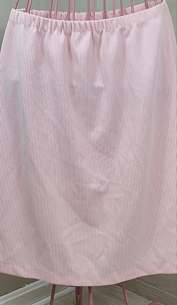 Vintage Pink And White Striped Skirt Elastic Size 38
